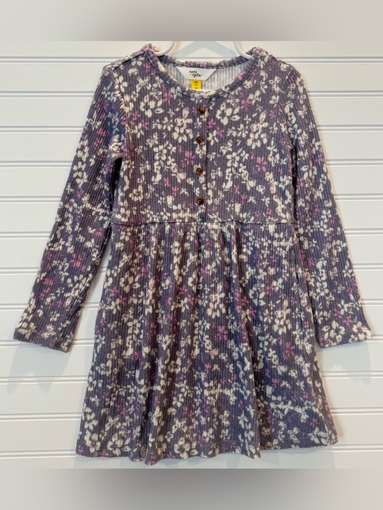Rumi + Ryder Other - Rumi + Ryder Girls Floral Ribbed SOFT Knit Dress Purple Gray Size XS 4-5